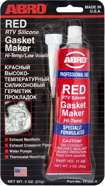 Герметик красный силиконовый высокотемпературный 85г ABRO