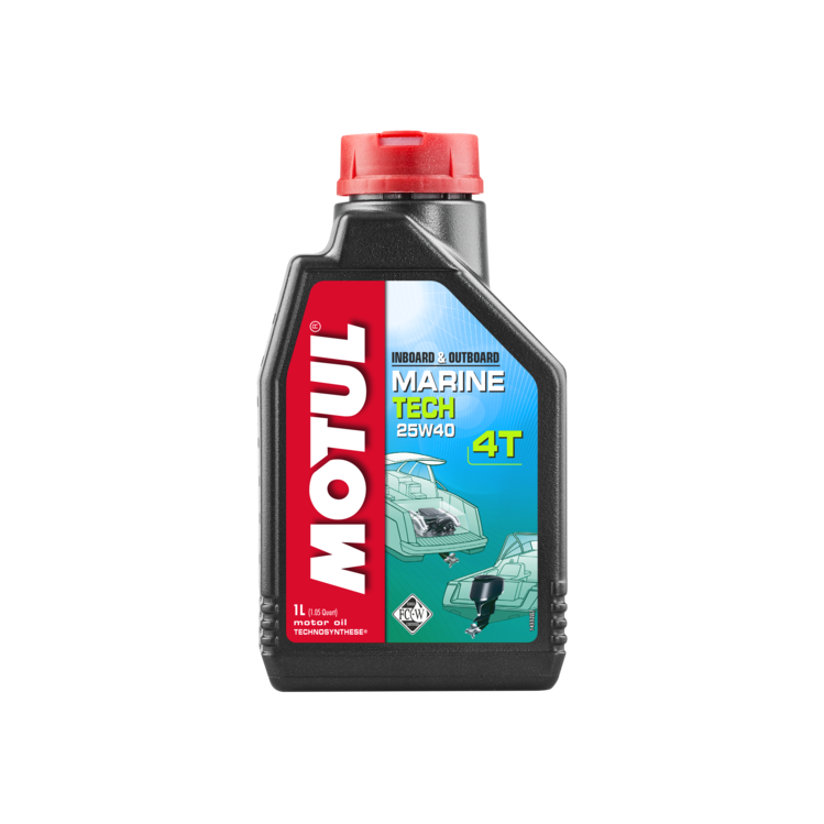 Полусинтетическое моторное масло для лодок Motul Outboard Tech 4T 25W-40 (1 литр)