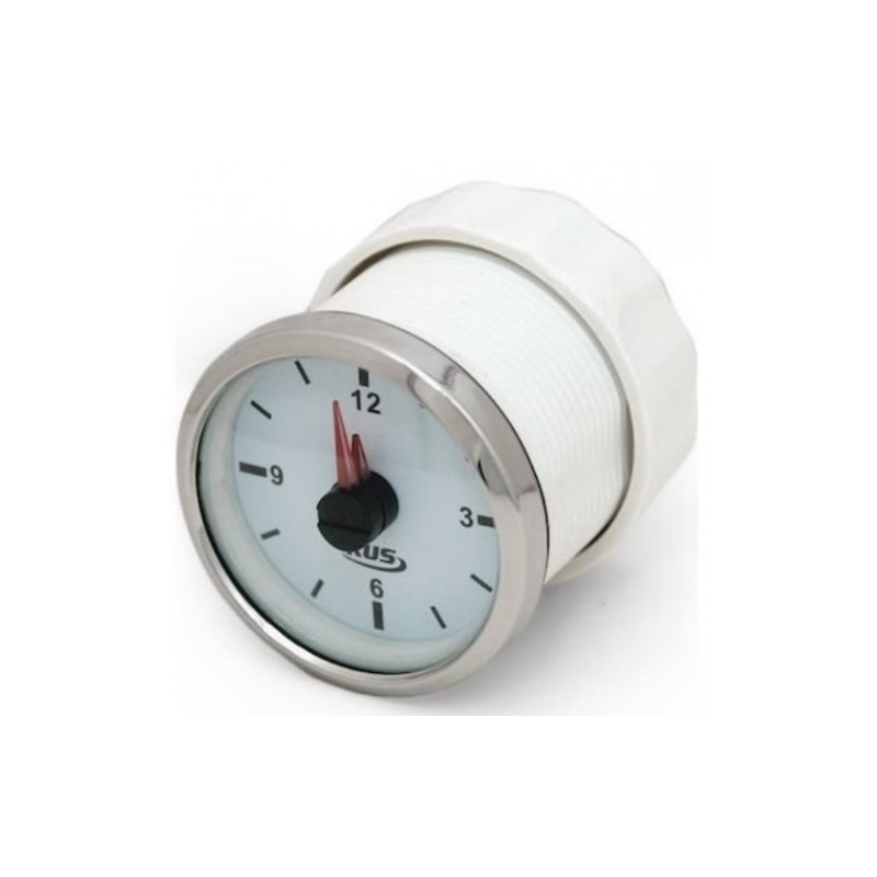 Часы кварцевые, аналоговый белый циферблат, нержавеющий ободок, д. 52 мм