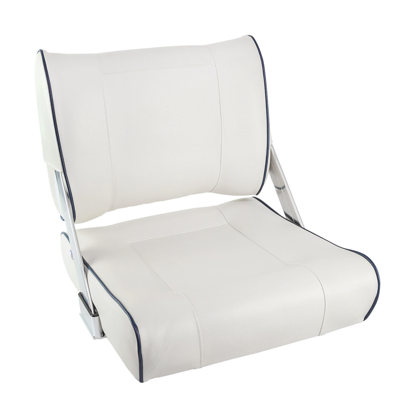Кресло Springfield мягкое с перекидной спинкой белого цвета и синим кантом