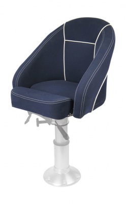 Кресло Springfield ROMEO мягкое, подставка, обивка ткань Markilux темно-синяя