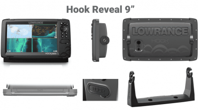 Эхолот-картплоттер Lowrance Hook Reveal 9'' SplitShot 50/200 CHIRP, нижнее сканирование ROW